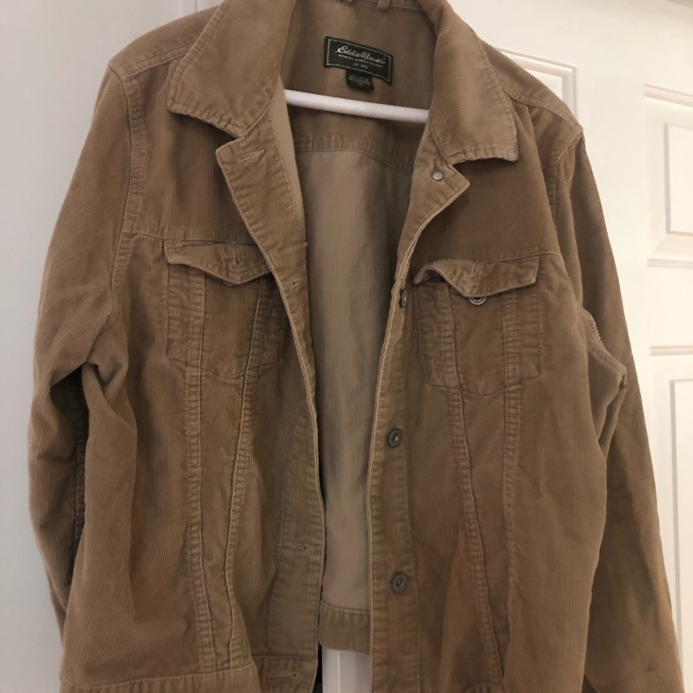Eddie Bauer Tan Corduroy Shirt Jacket